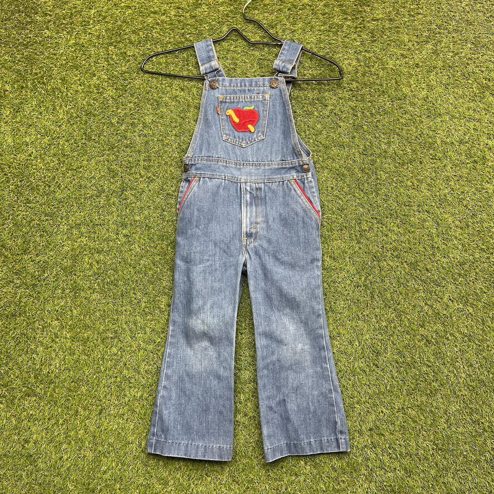 Vintage Levis Bib Overalls Youth Size 5 Apple Denim Jumpsuit 1970s 70s Rare